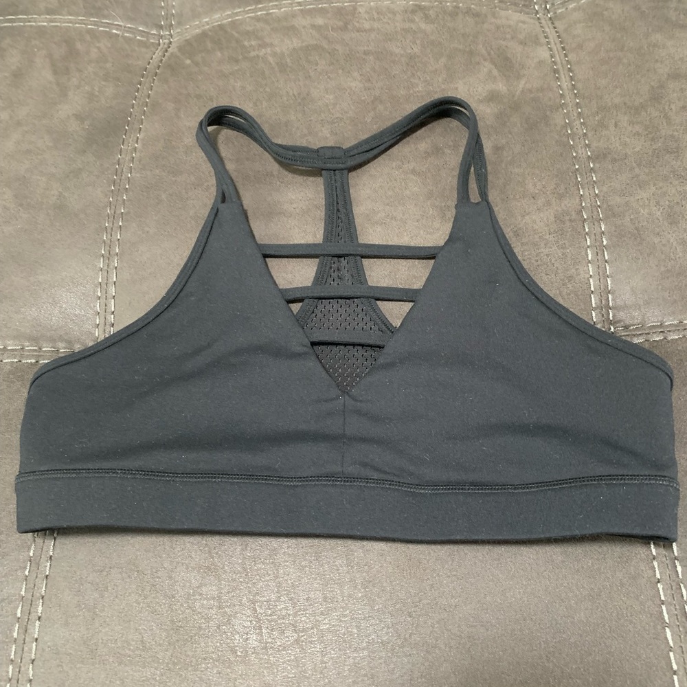 ZYIA Black Grid Bra - Size Large